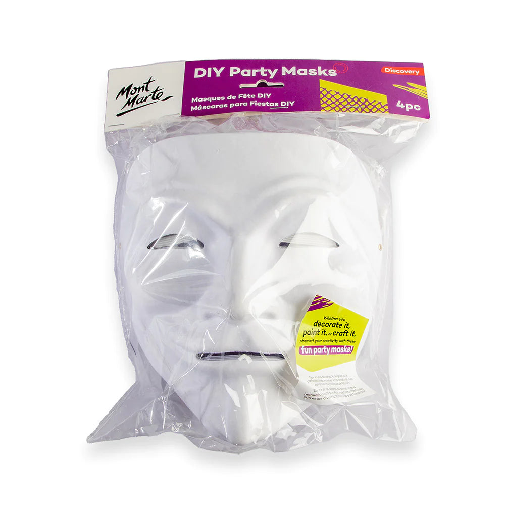 Mont Marte DIY Party Masks 4 pc - Mime