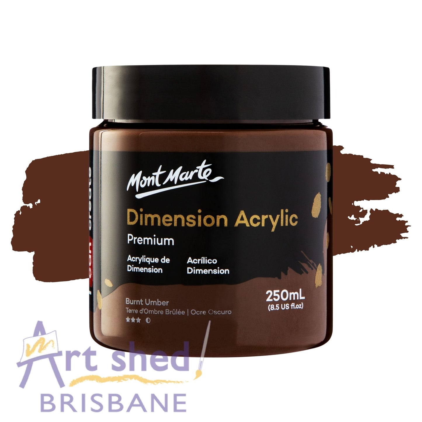 Mont Marte Dimension Acrylic Paint 250ml BURNT UMBER