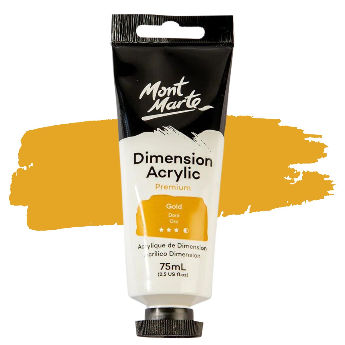 Mont Marte Dimension Acrylic Paint 75ml Gold