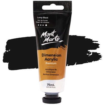 Mont Marte Dimension Acrylic Paint 75ml LAMP BLACK