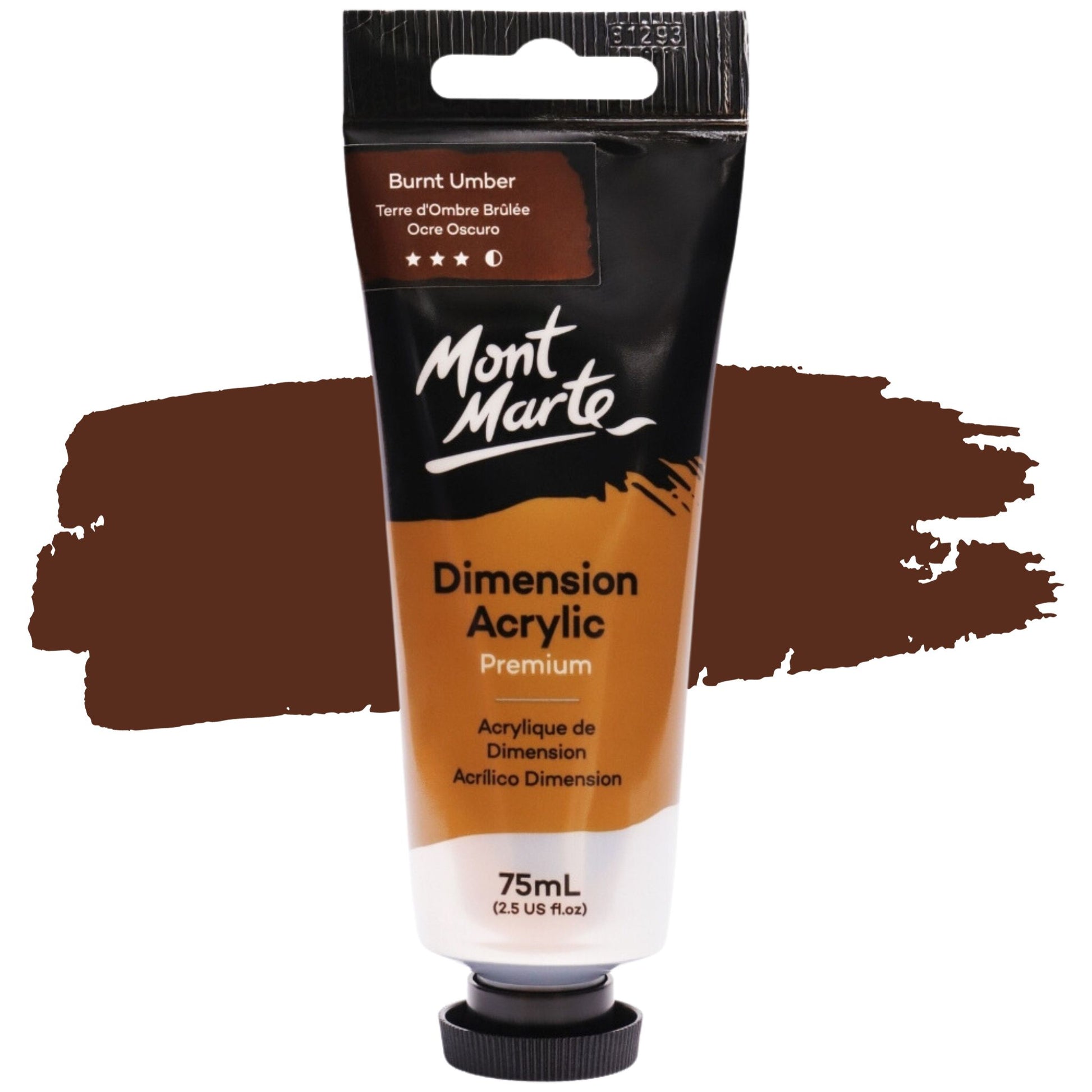 Mont Marte Dimension Acrylic Paint 75ml BURNT UMBER