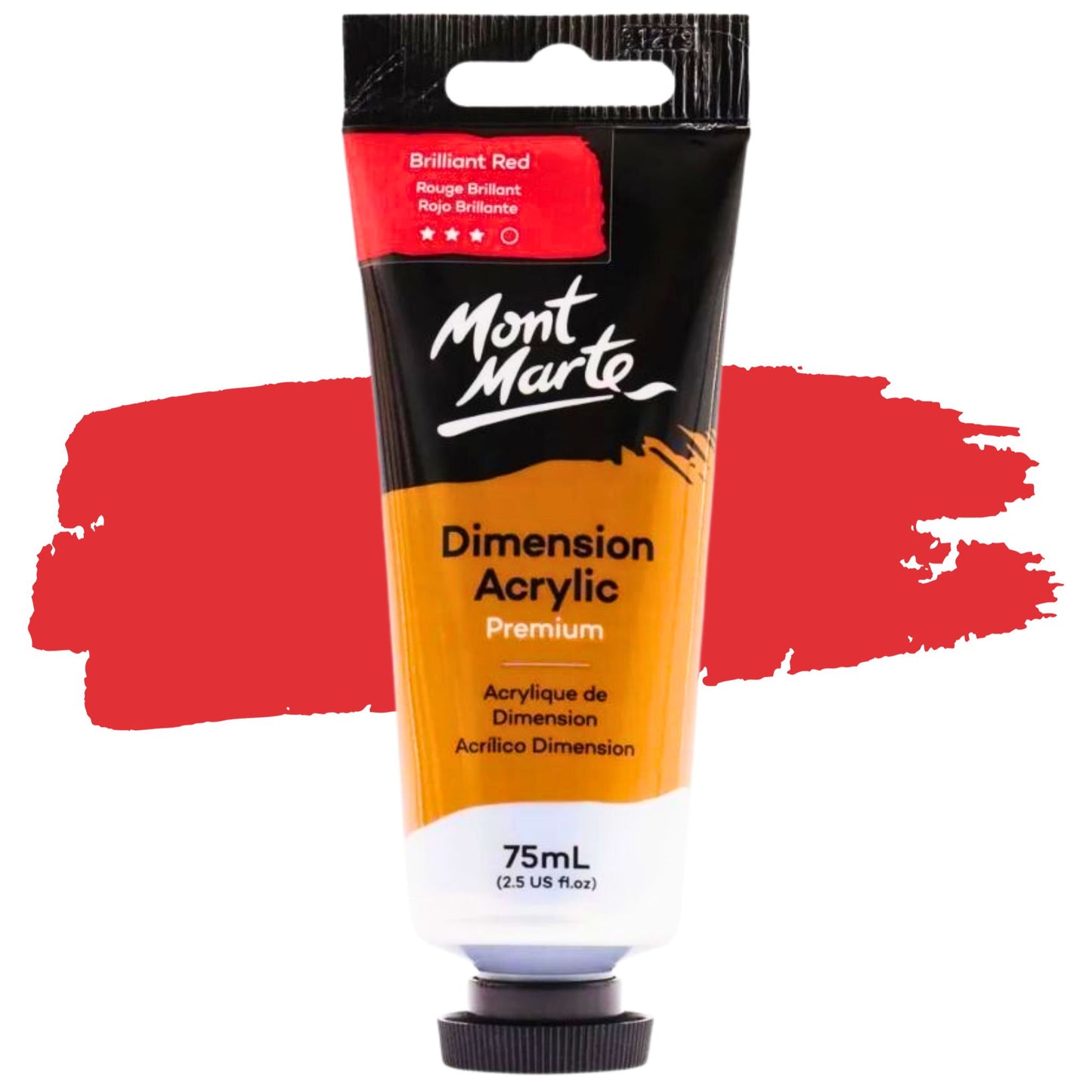 Mont Marte Dimension Acrylic Paint 75ml Brilliant Red