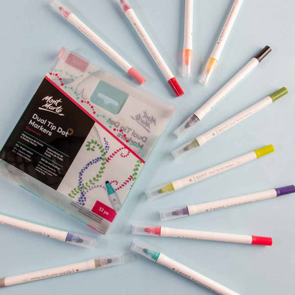 Mont Marte Dot Markers Dual Tip 12pc