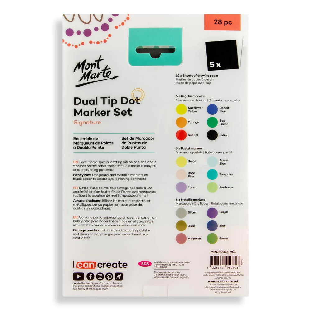 Mont Marte Dot Markers Set 28pc