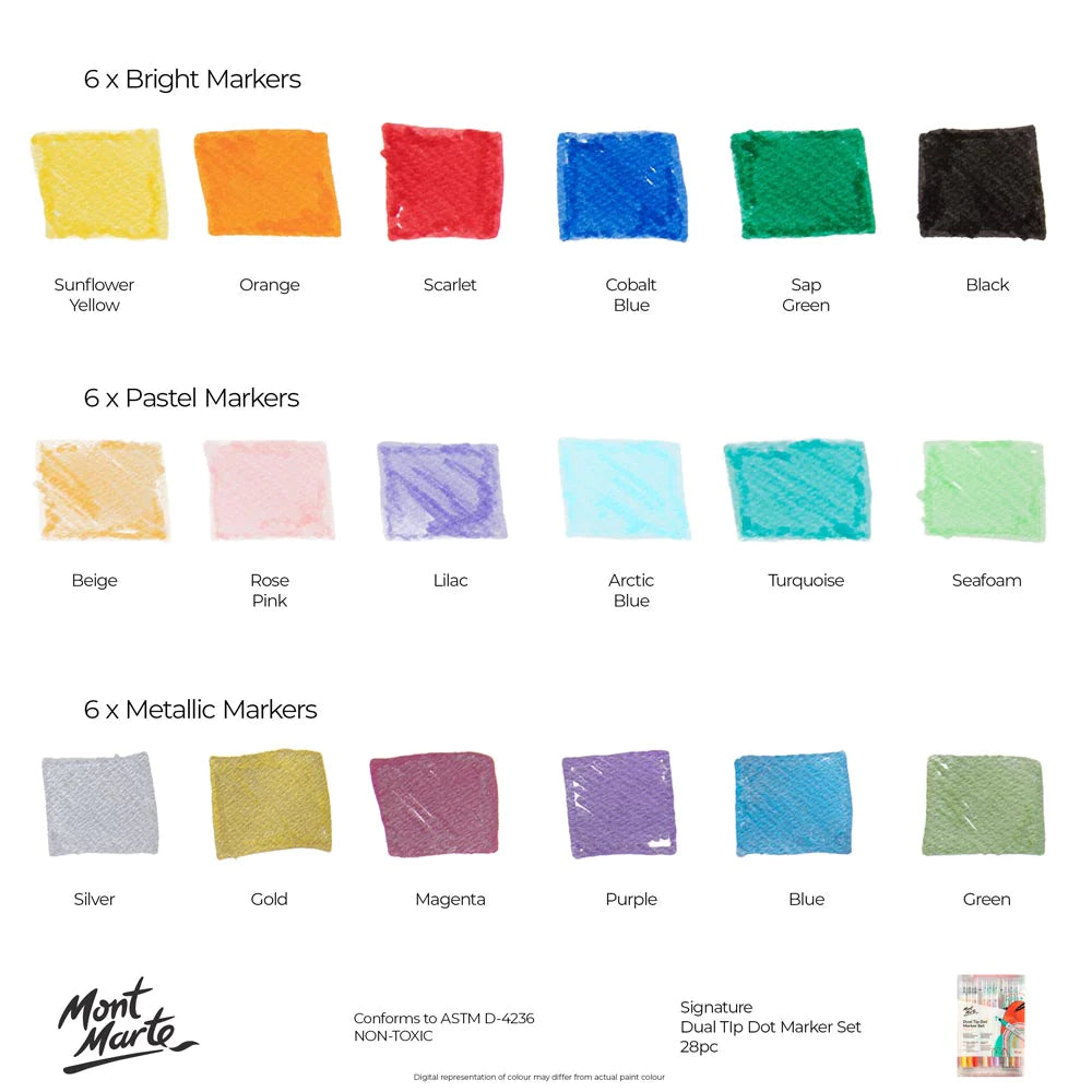 Mont Marte Dot Markers Set 28pc