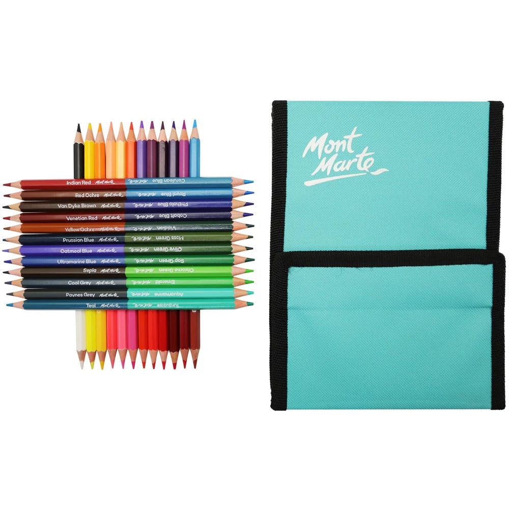 Mont Marte Duo Colour Pencil Easel Wallet 25pce