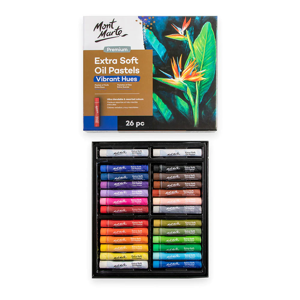 Mont Marte Extra Soft Oil Pastels Vibrant Hue 26pc