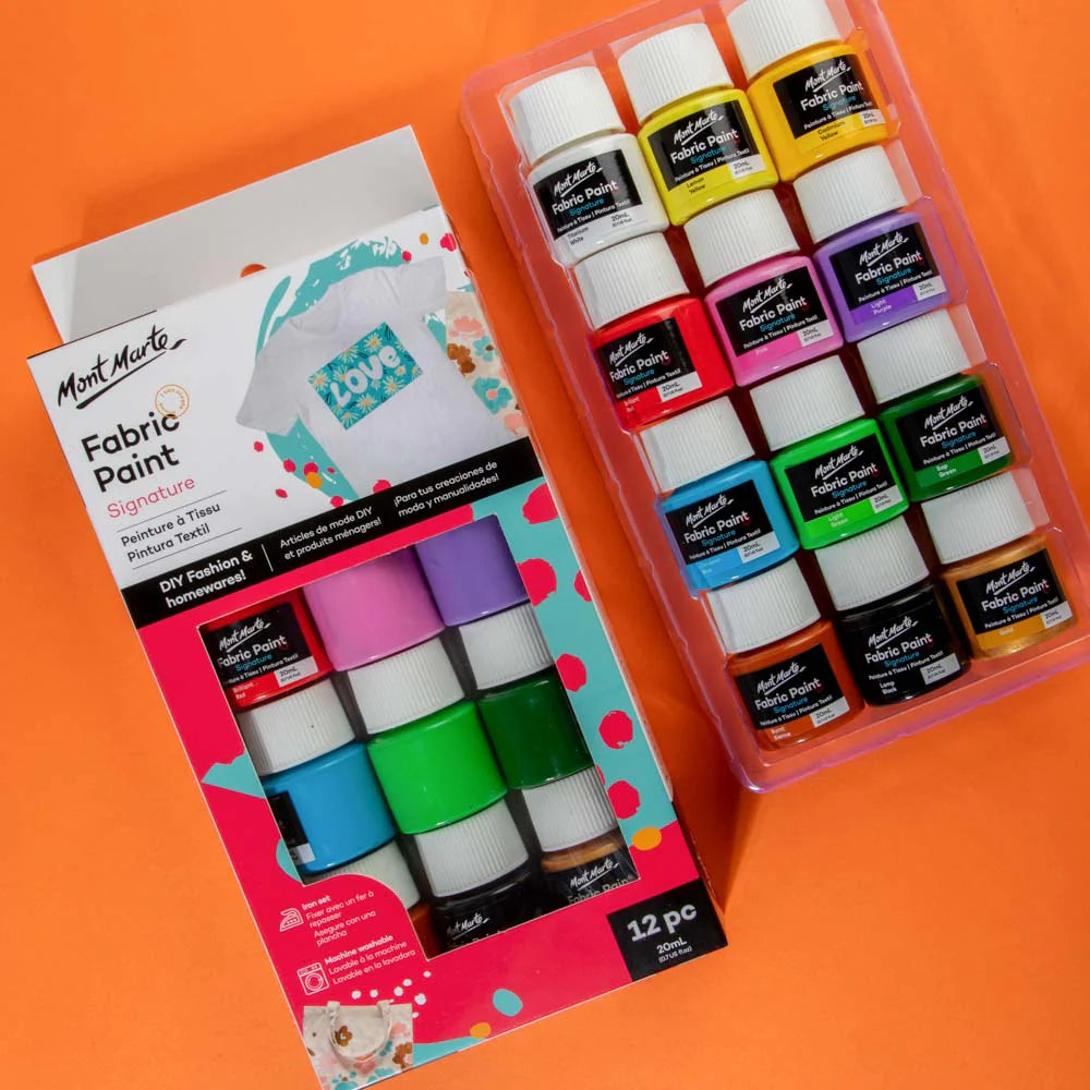 Mont Marte Fabric Paint Set 12pc x 20ml