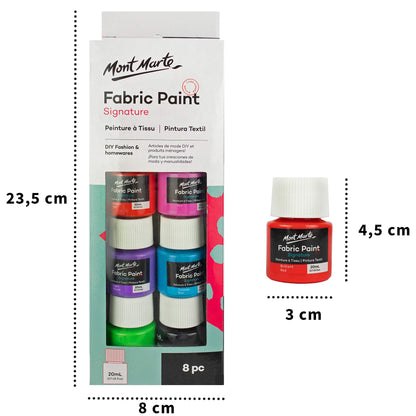 Mont Marte Fabric Paint Set 8pce x 20ml