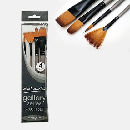 Mont Marte Gallery Series Brush Set Acrylic 4pce No.13