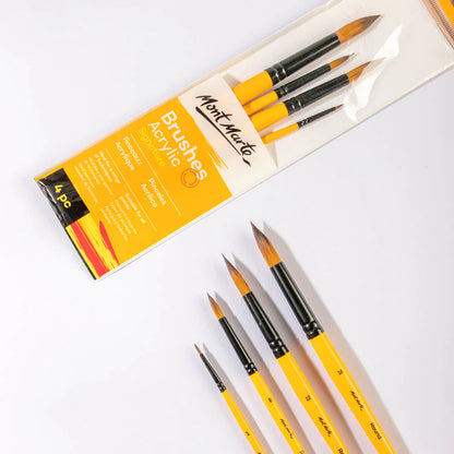 Mont Marte Gallery Series Brush Set Acrylic 4pce No.15