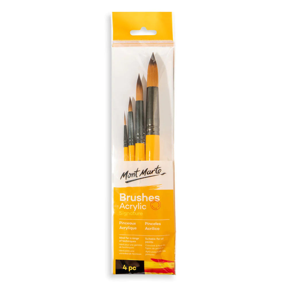 Mont Marte Gallery Series Brush Set Acrylic 4pce No.18