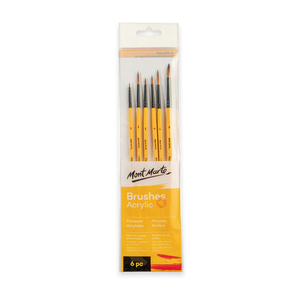 Mont Marte Gallery Series Brush Set Acrylic 6pce No.8