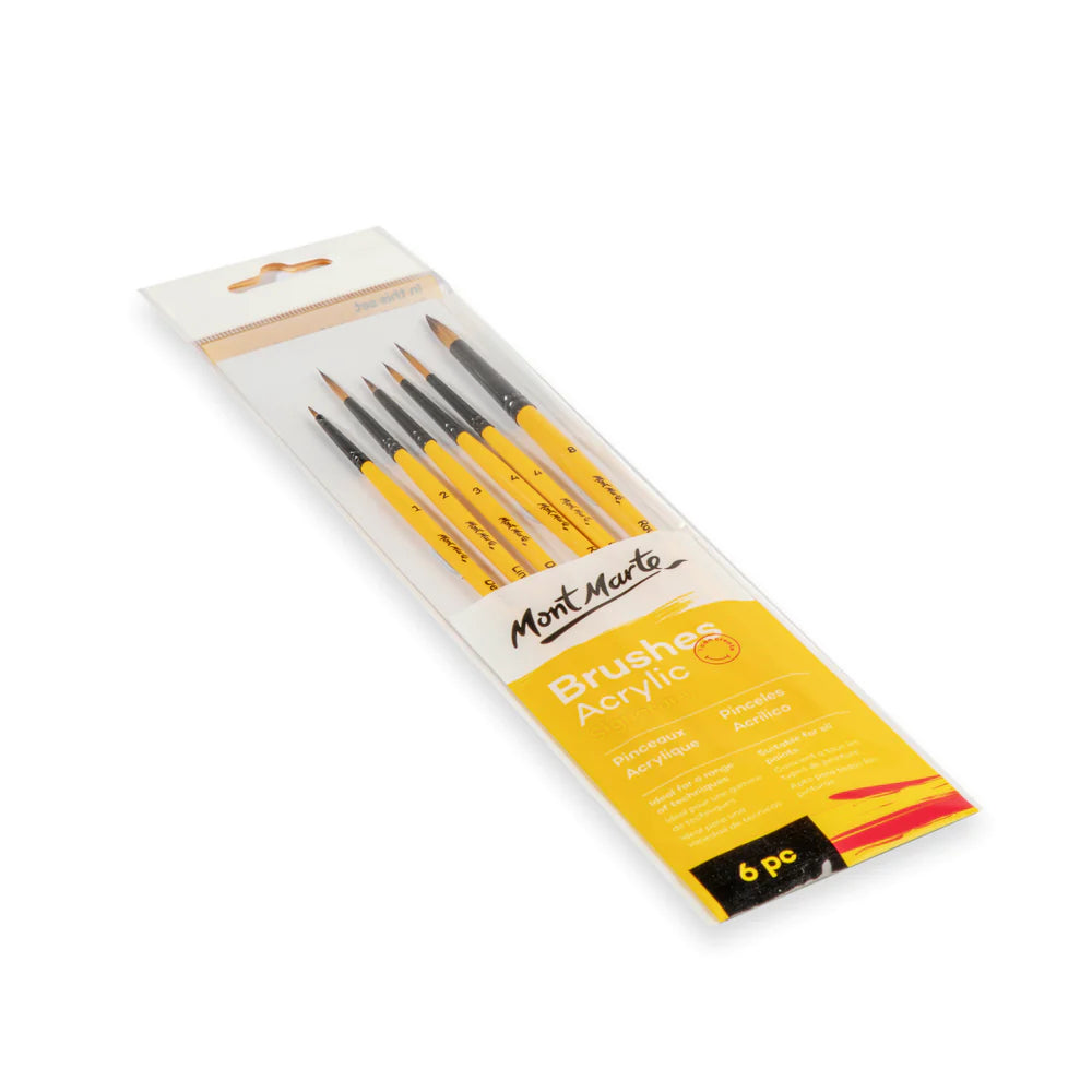 Mont Marte Gallery Series Brush Set Acrylic 6pce No.8