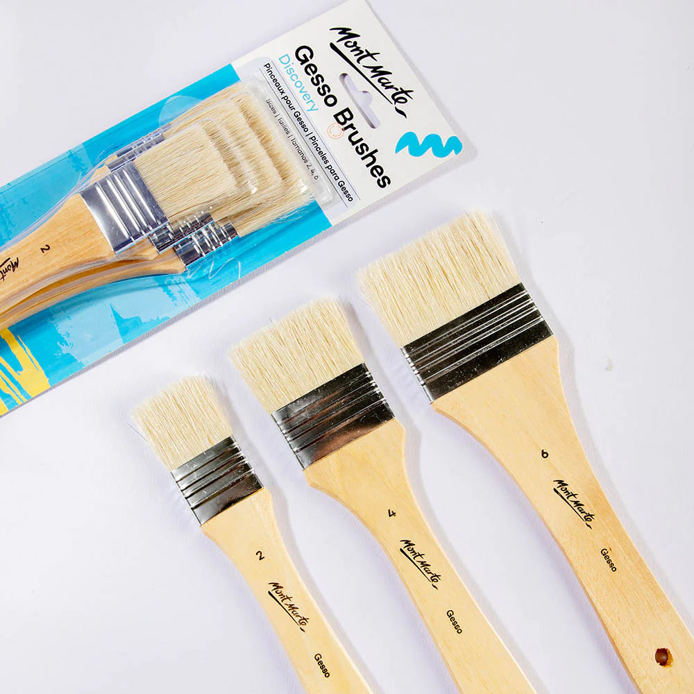 Mont Marte Gesso Brushes Sizes 2.4.6