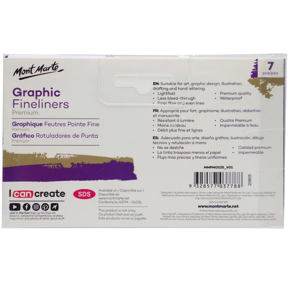 Mont Marte Graphic Fineliners Set 7pc