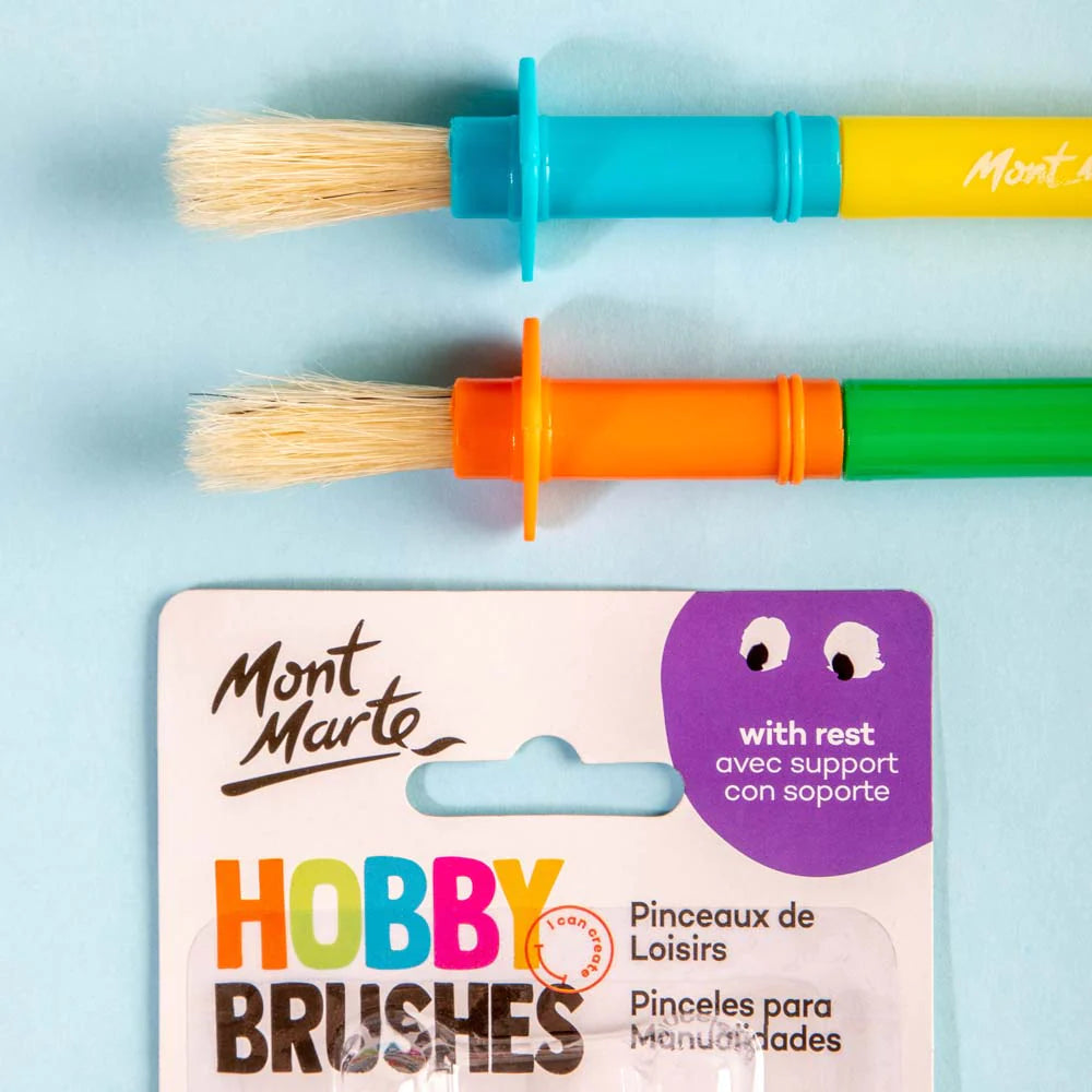 Mont Marte Kids Colour Hobby Brush with Rest 2pce