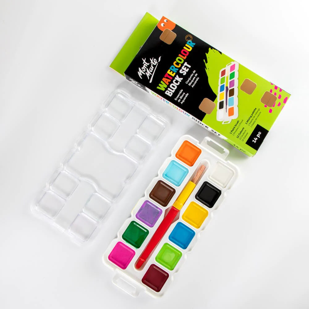 Mont Marte Kids Colour Watercolour Block Set 14pce