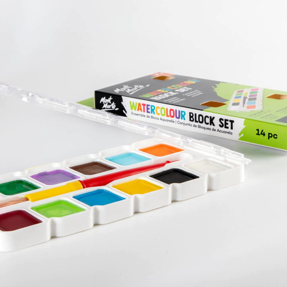 Mont Marte Kids Colour Watercolour Block Set 14pce