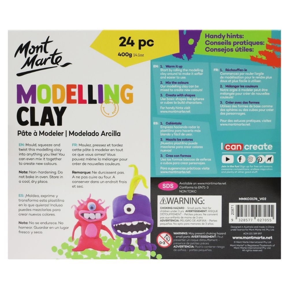 Mont Marte Kids Modelling Clay 24pce