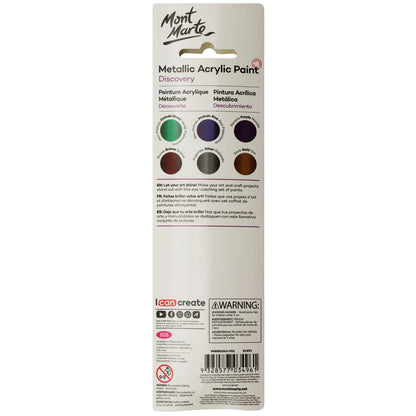 Mont Marte Metallic Paints 6pc x 3.6ml