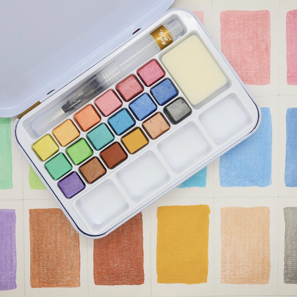 Mont Marte Metallic Watercolour Set in Tin 21pc