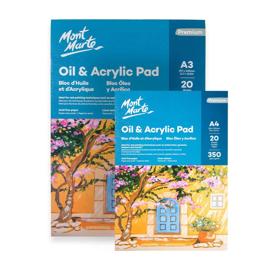 Mont Marte Oil + Acrylic Pad 350gsm 20 Sheets