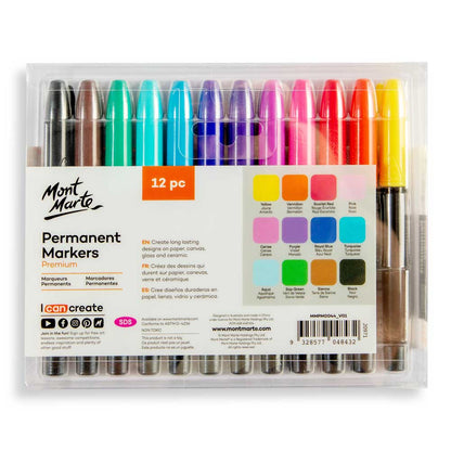 Mont Marte Permanent Markers 12pc