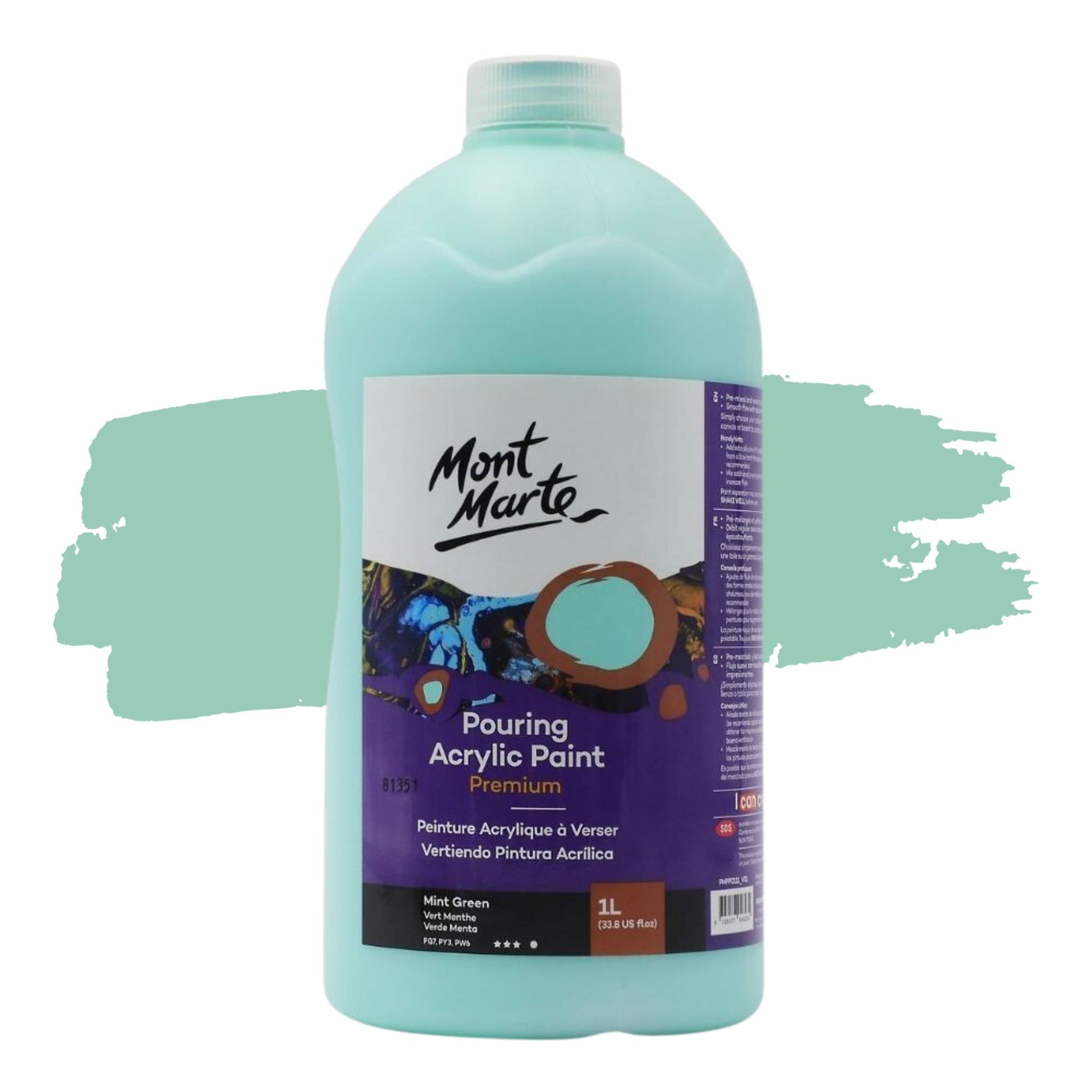 Mont Marte Pouring Acrylic 1 Litre Mint Green