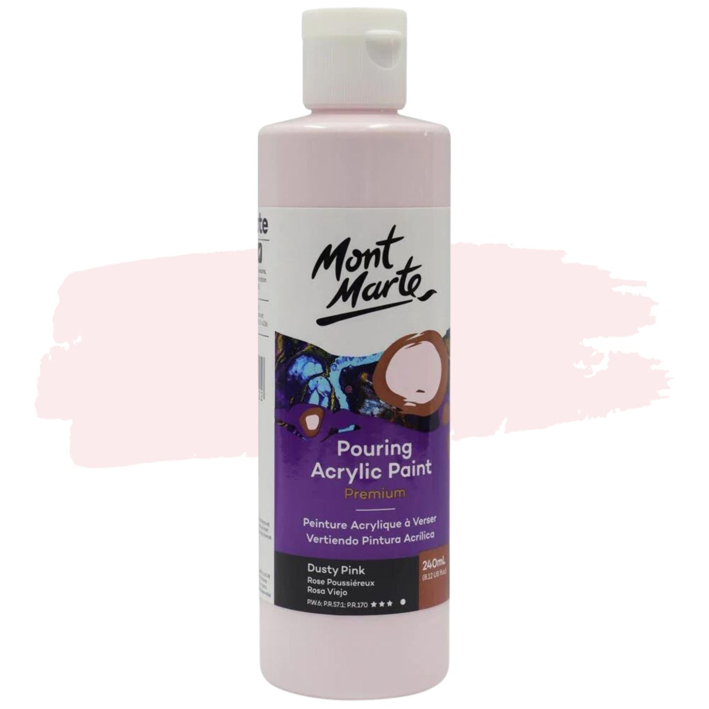 Mont Marte Pouring Acrylic 240ml Dusty Pink