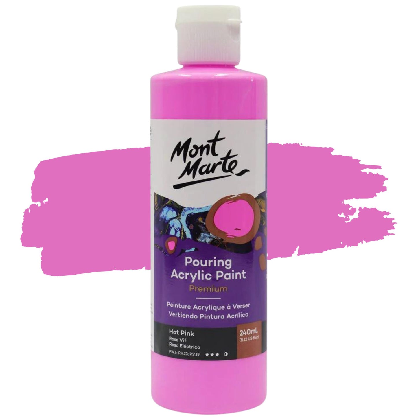 Mont Marte Pouring Acrylic 240ml Hot Pink