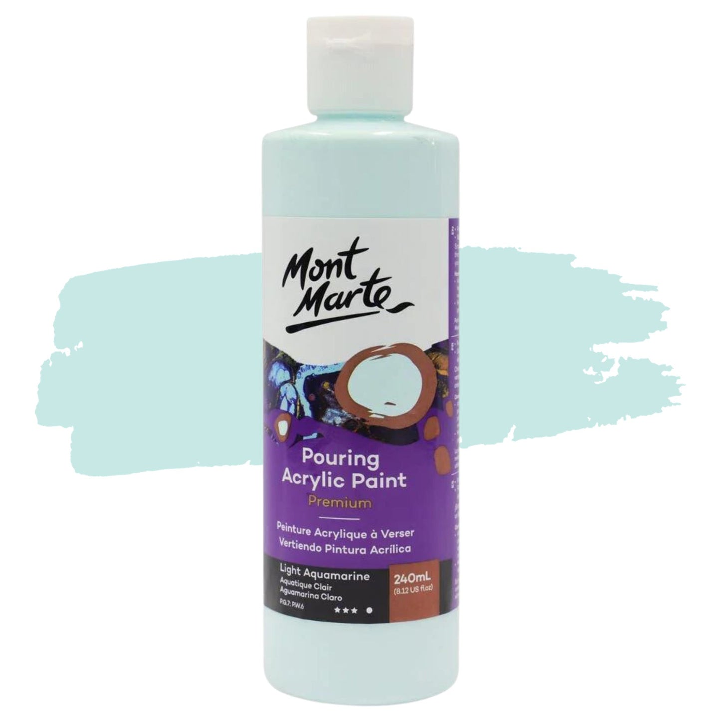 Mont Marte Pouring Acrylic 240ml Light Aquamarine