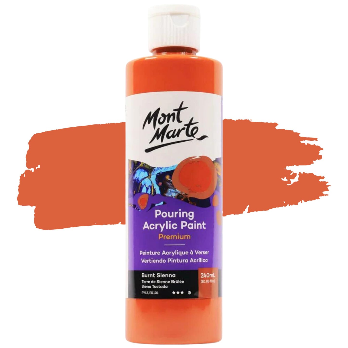 Mont Marte Pouring Acrylic 240ml BURNT SIENNA