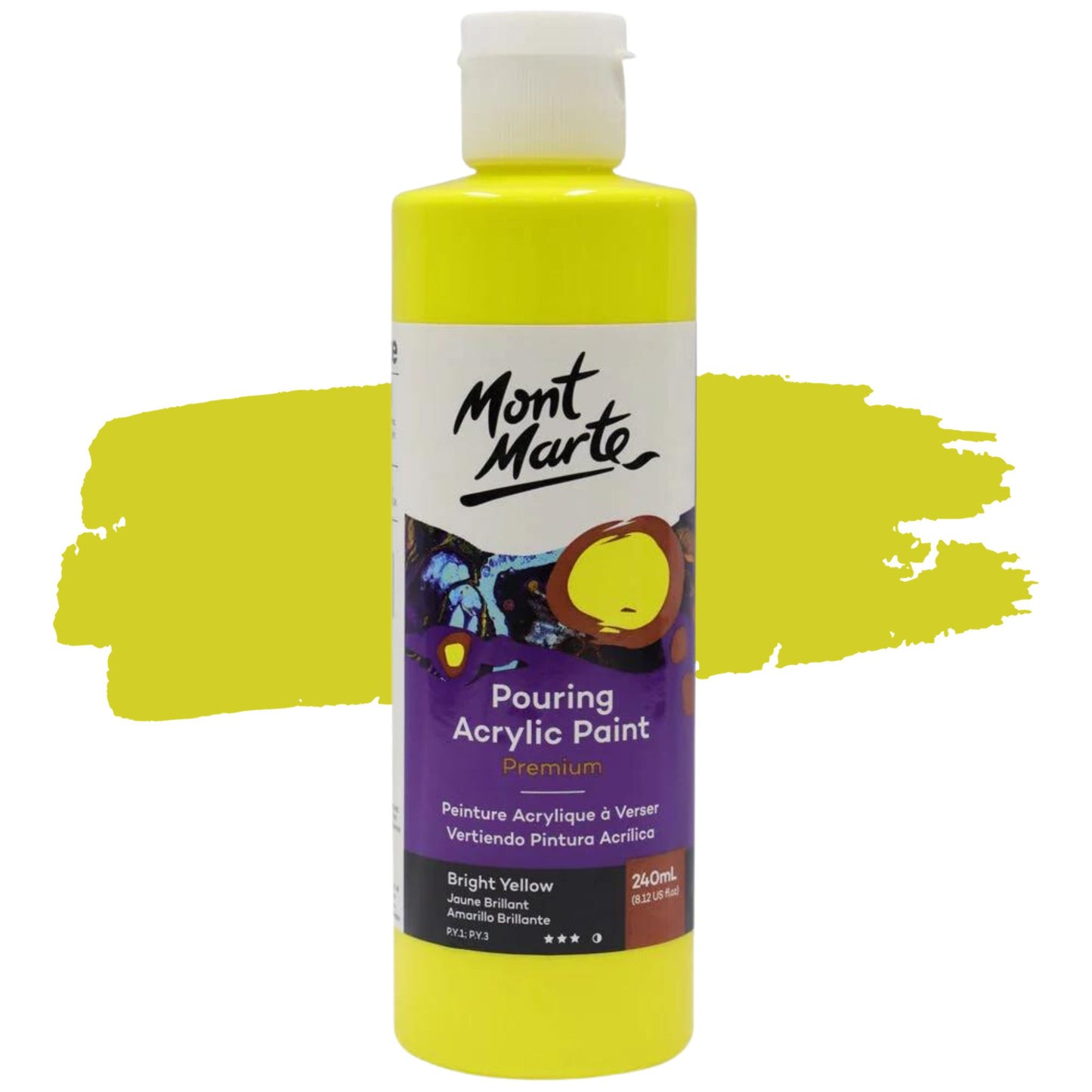 Mont Marte Pouring Acrylic 240ml Bright Yellow