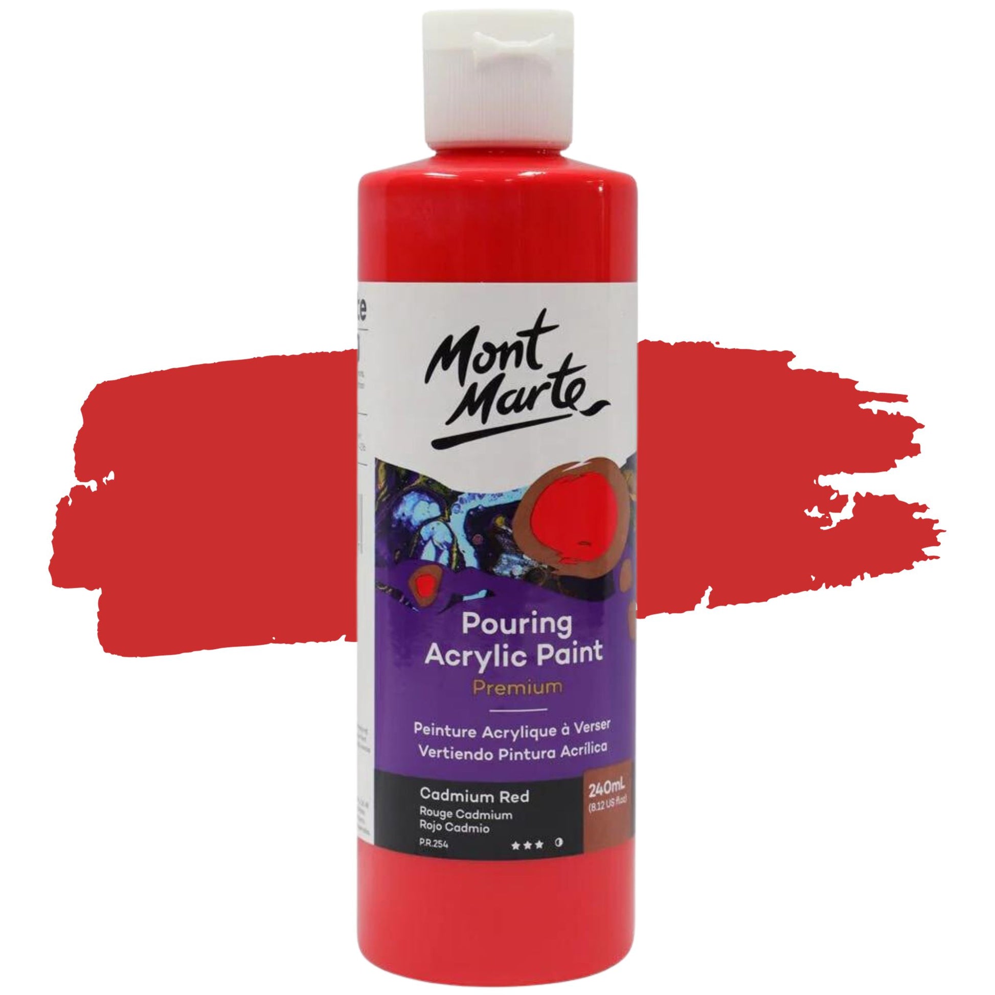 Mont Marte Pouring Acrylic 240ml Cadmium Red