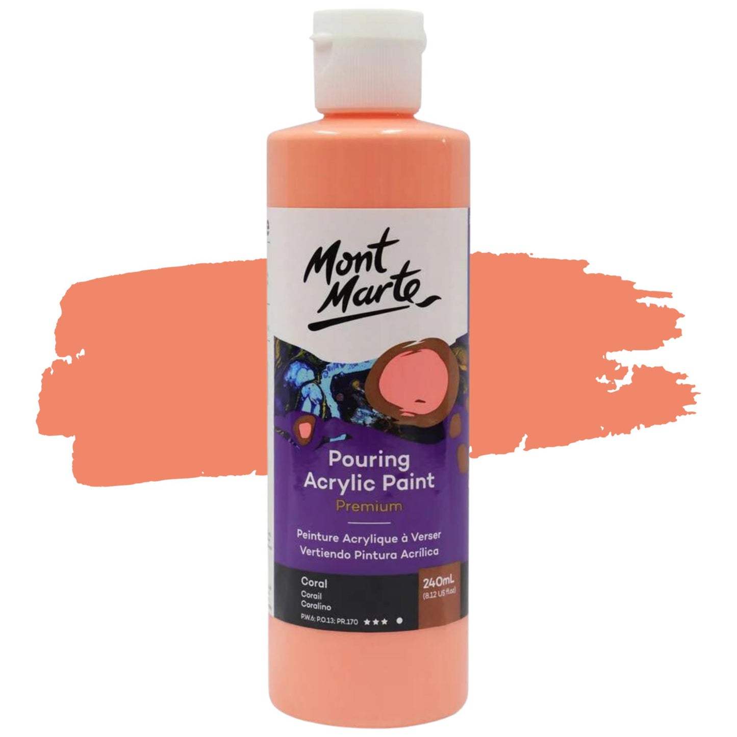 Mont Marte Pouring Acrylic 240ml Coral