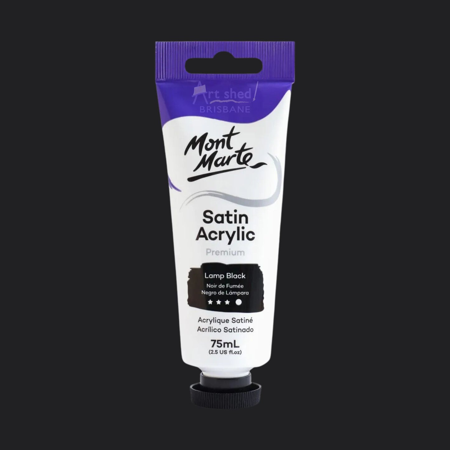 Mont Marte Satin Acrylic 75ml LAMP BLACK