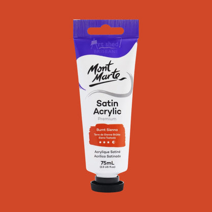 Mont Marte Satin Acrylic 75ml BURNT SIENNA