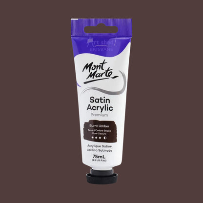 Mont Marte Satin Acrylic 75ml BURNT UMBER