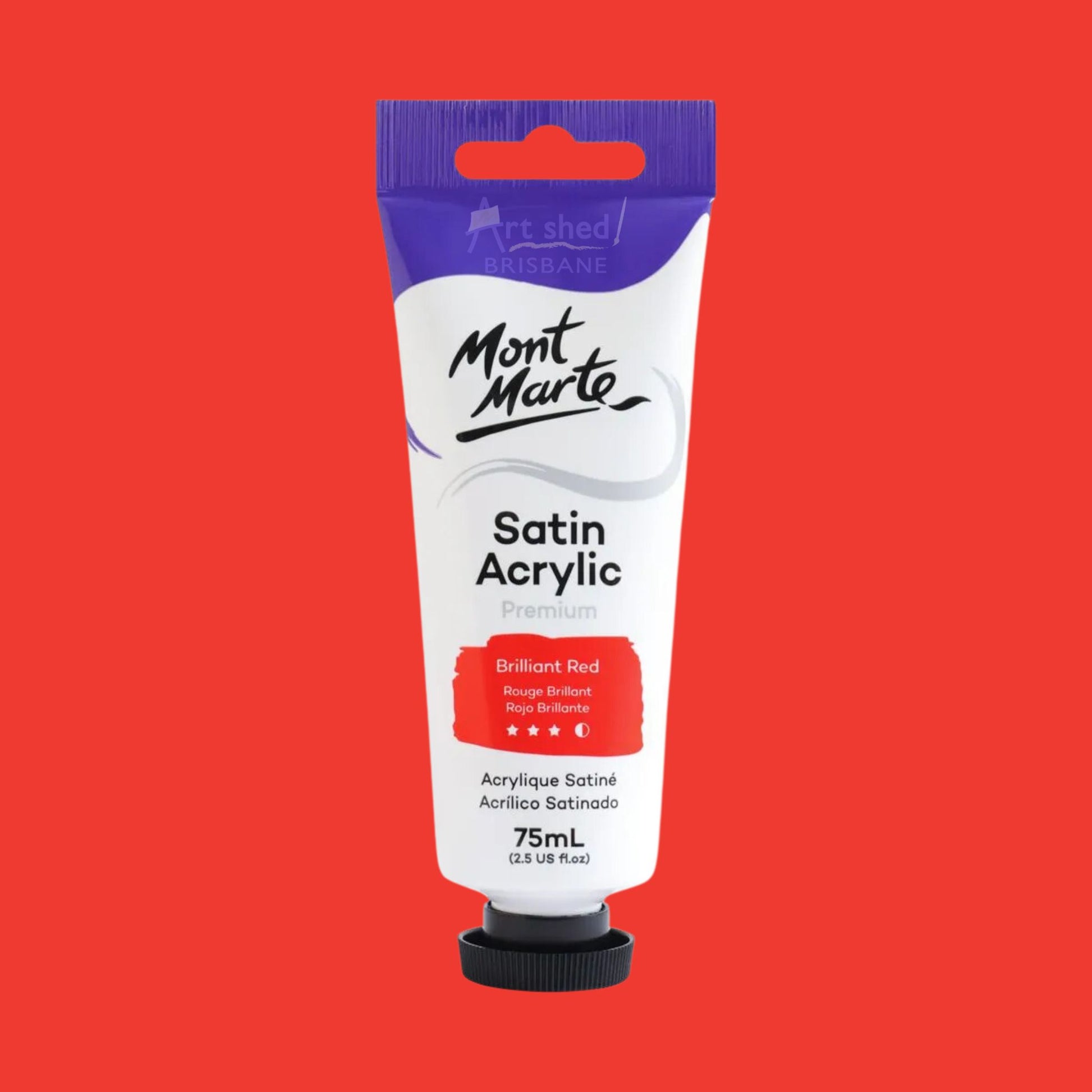 Mont Marte Satin Acrylic 75ml Brilliant Red