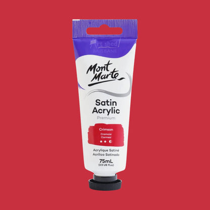 Mont Marte Satin Acrylic 75ml CRIMSON