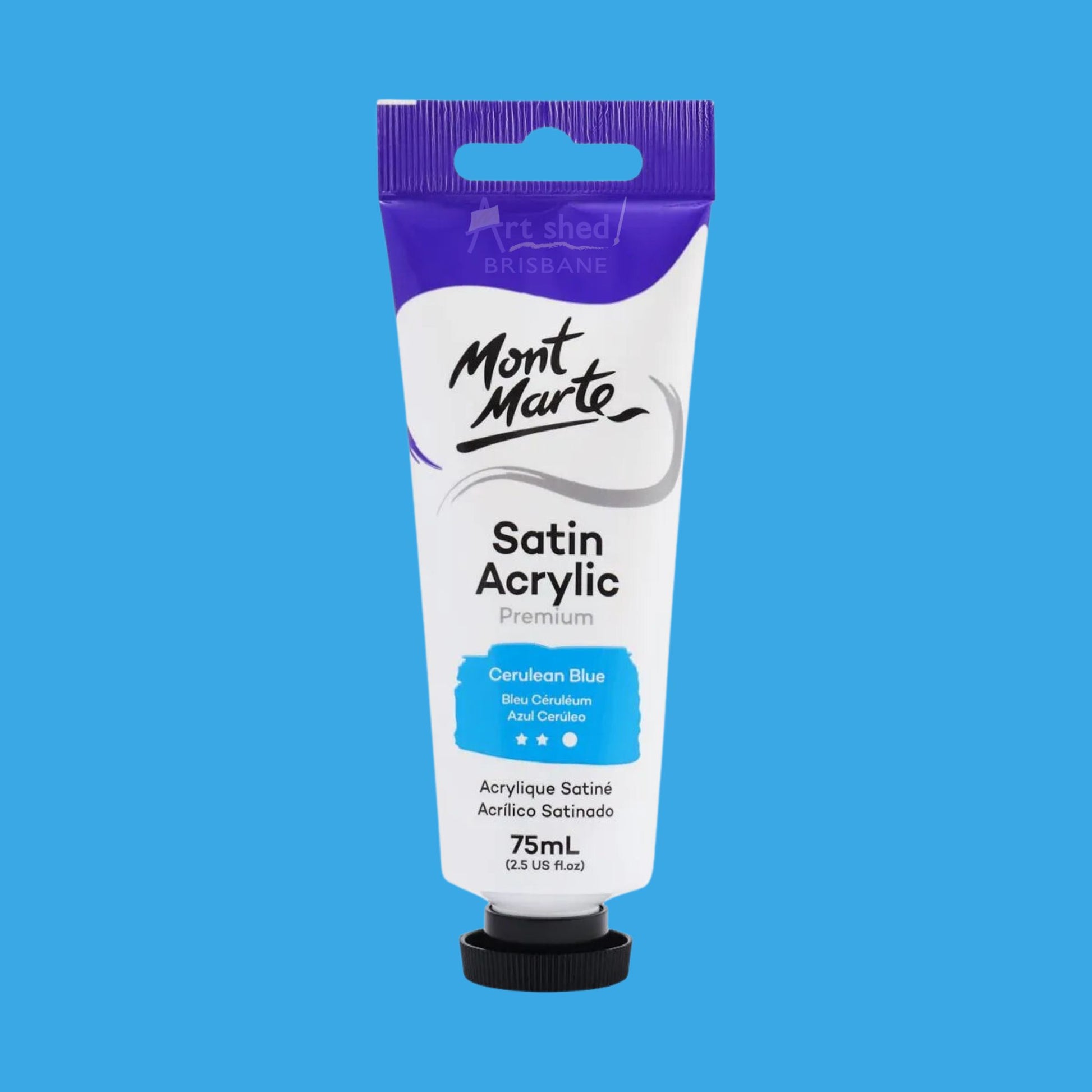 Mont Marte Satin Acrylic 75ml Cerulean Blue