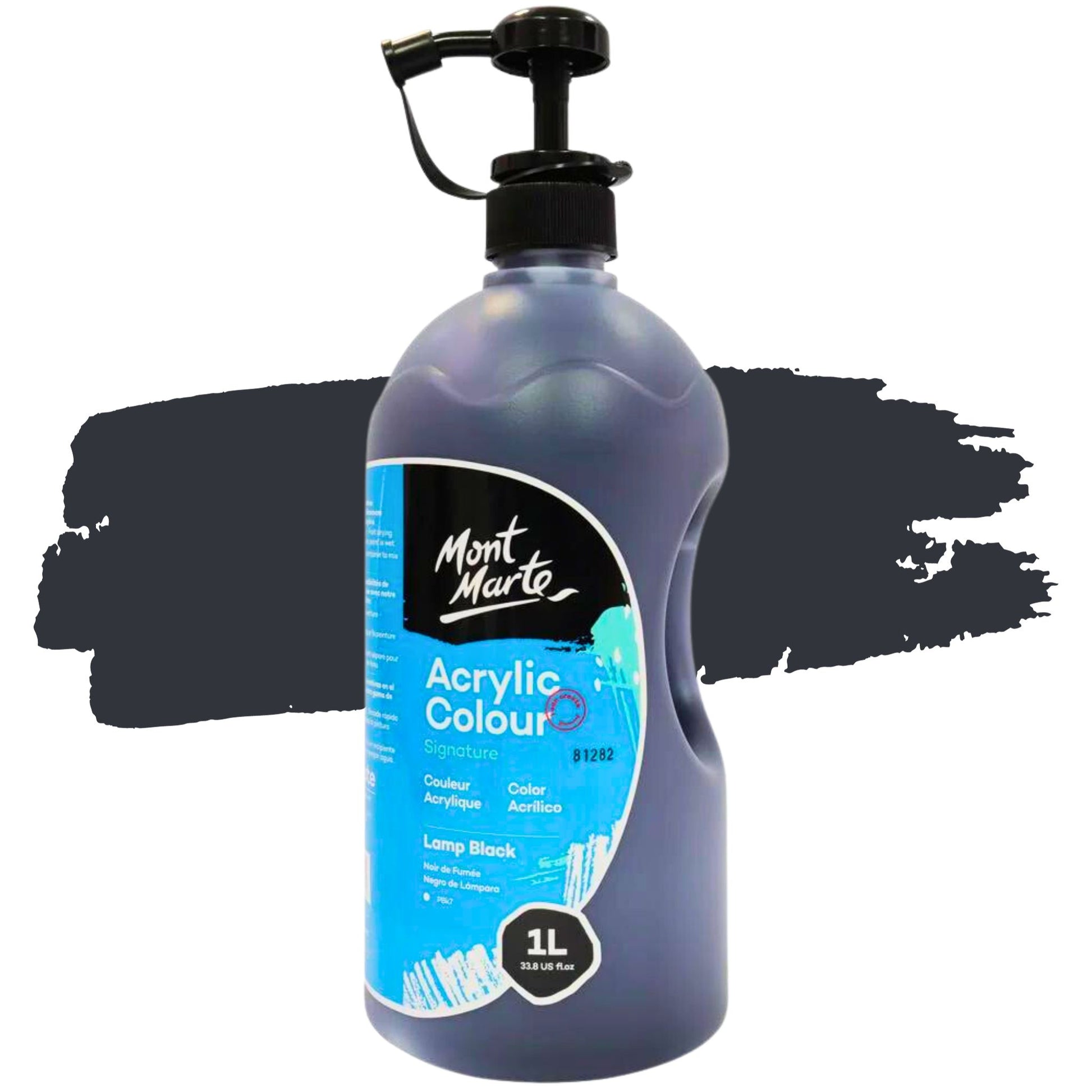 Mont Marte Signature Acrylic Paint 1 Litre LAMP BLACK