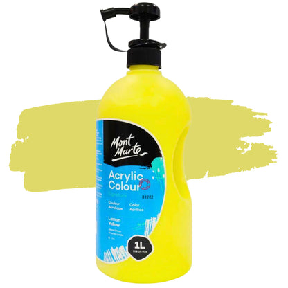 Mont Marte Signature Acrylic Paint 1 Litre LEMON YELLOW