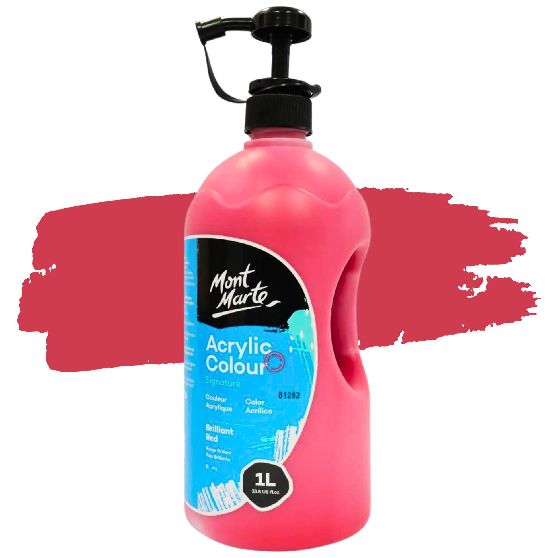 Mont Marte Signature Acrylic Paint 1 Litre Brilliant Red