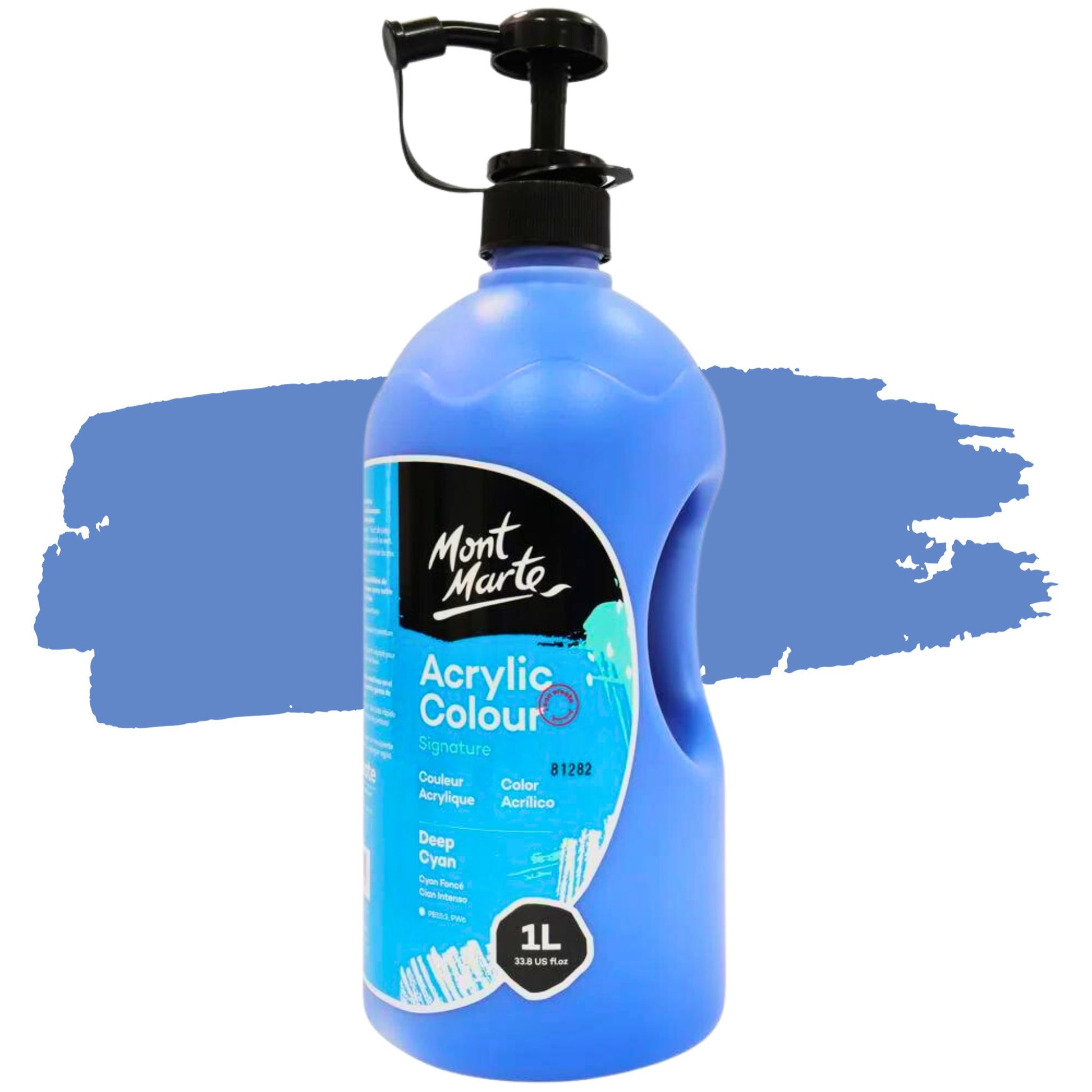 Mont Marte Signature Acrylic Paint 1 Litre Deep Cyan Blue