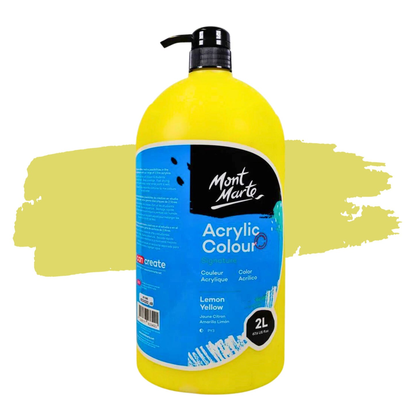 Mont Marte Signature Acrylic Paint 2 Litres LEMON YELLOW