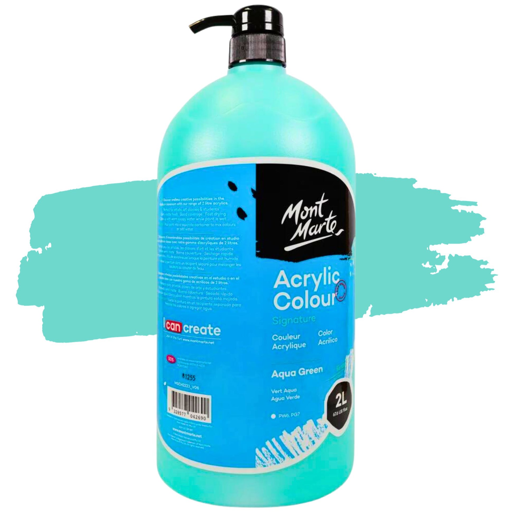 Mont Marte Signature Acrylic Paint 2 Litres AQUA GREEN