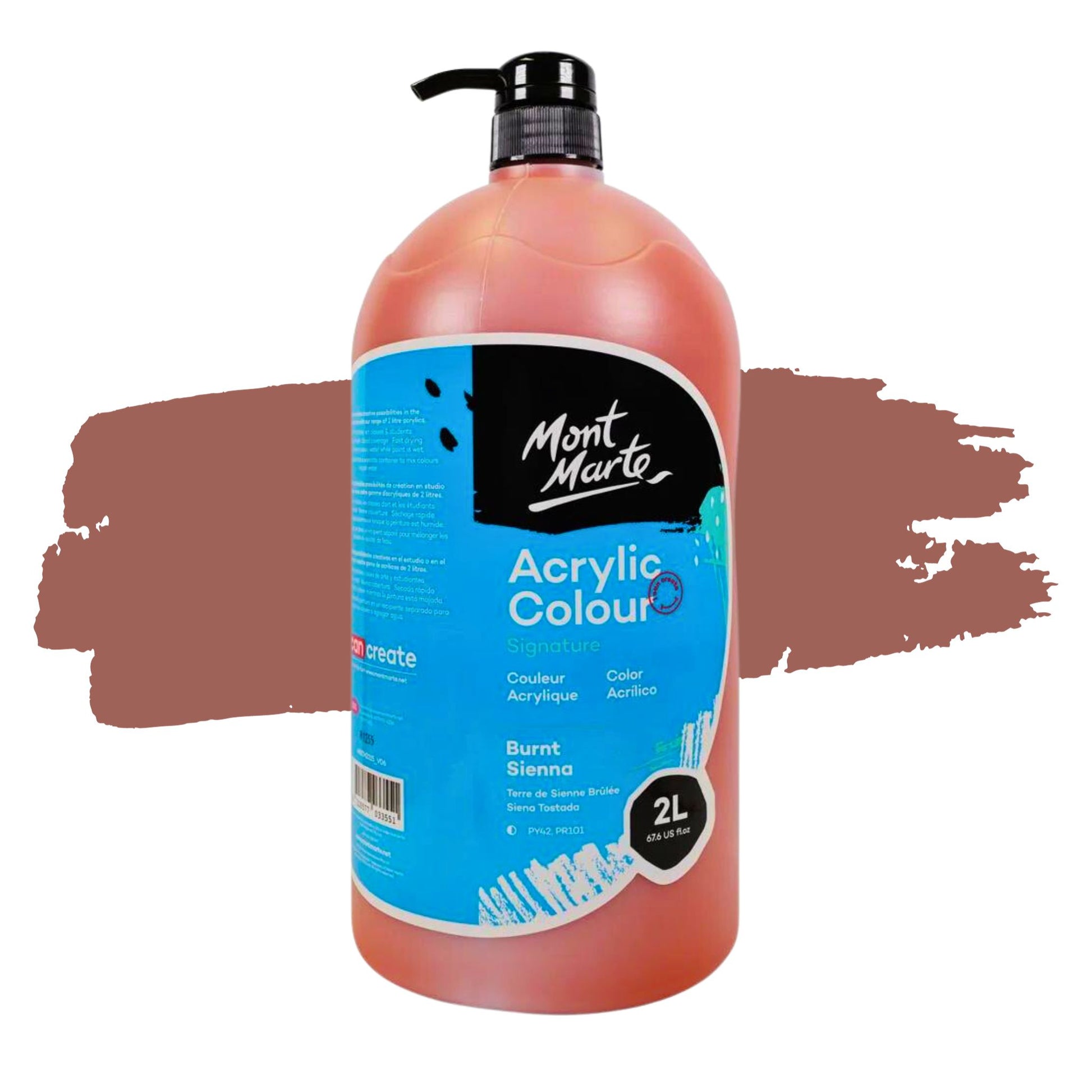 Mont Marte Signature Acrylic Paint 2 Litres BURNT SIENNA