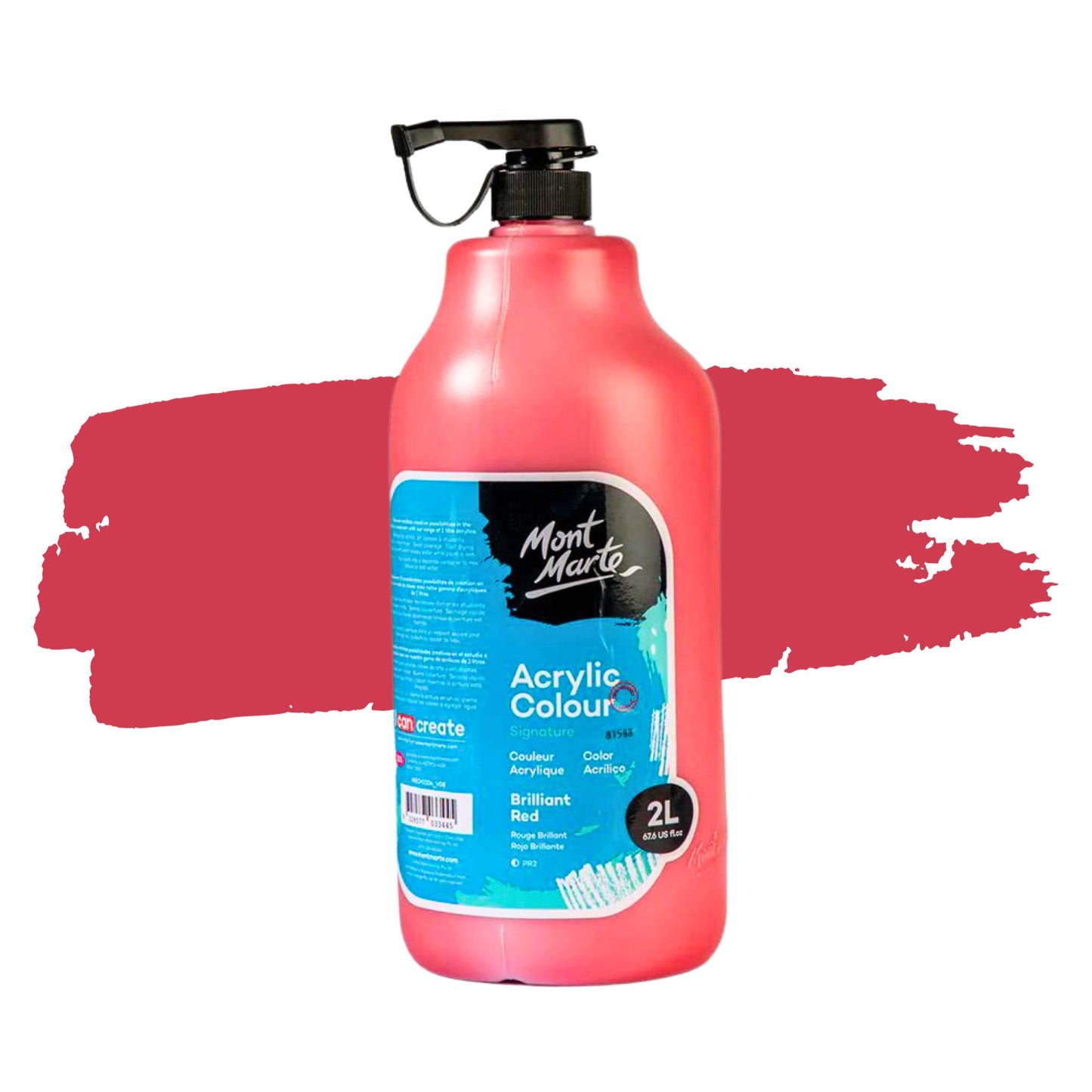 Mont Marte Signature Acrylic Paint 2 Litres Brilliant Red